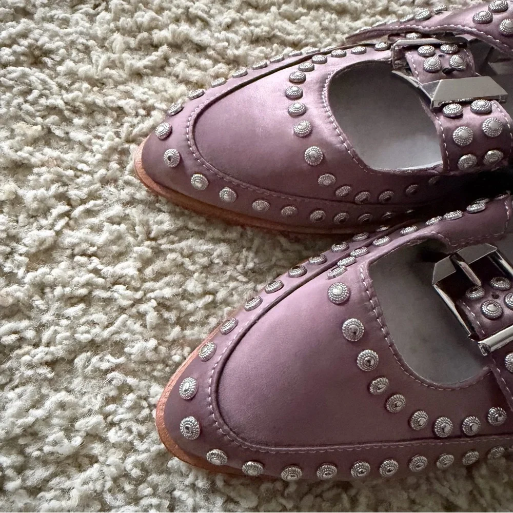 FP x Jeffrey Campbell Cooper Studded Flat Mauve - Picture 4 of 8